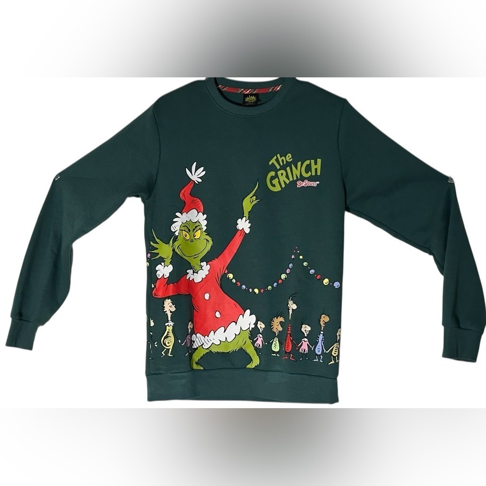 Dr. Seuss The Grinch Green and Red sweat shirt and matching sweat pants.